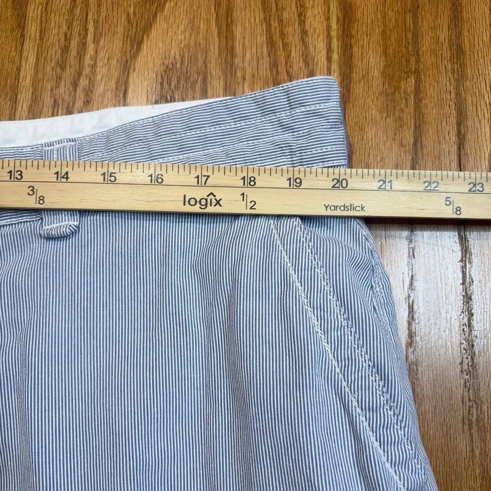 Polo Ralph Lauren Cargo Shorts Mens 40 Tall (Tag 42) Blue Seersucker Y2K FLAW